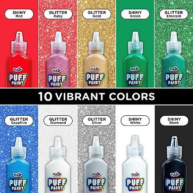 Tulip Puff Paint Glitter 10-Pack Craft Set