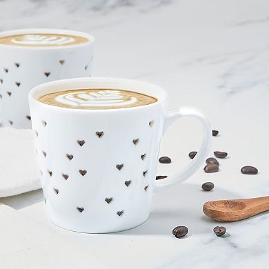Tulip Hearts 2-Pack Transparent Mugs