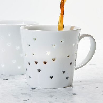 Tulip Hearts 2-Pack Transparent Mugs