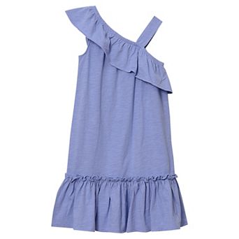 Girls 2-16 Lands' End Ruffle Asymmetrical Dress
