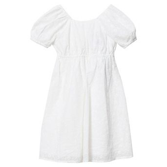 Girls 2-16 Lands' End Short Sleeve Eyelet Bow Dress