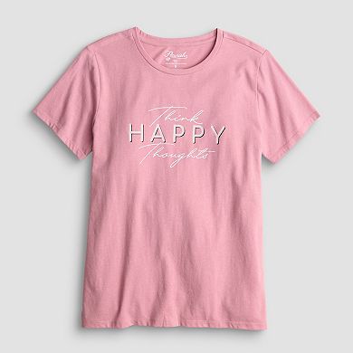 Women's Think Happy Thoughts Short Sleeve Graphic Tee