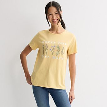 Women's Worry Less Love More Short Sleeve Graphic Tee