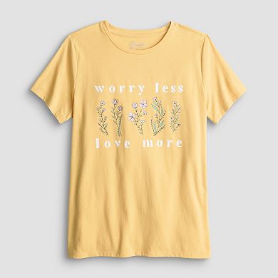 Women's Worry Less Love More Short Sleeve Graphic Tee