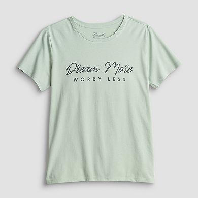 Women's Dream More Worry Less Short Sleeve Graphic Tee