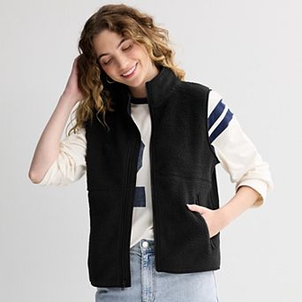 Juniors' SO® Full Zip Teddy Fleece Vest