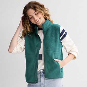 Juniors' SO® Full Zip Teddy Fleece Vest