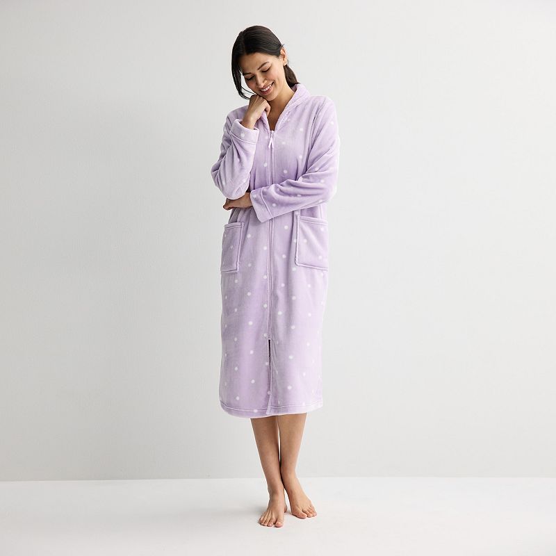 Women's Croft & Barrow® Long Plush Sleep Robe,