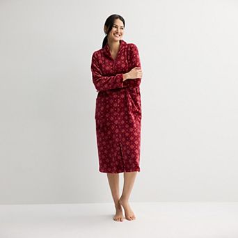 Women's Croft & Barrow® Long Plush Sleep Robe
