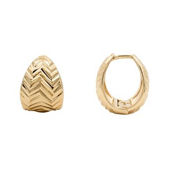 PRIMROSE 14k Gold Flash Plated Graduated Hoop Earrings