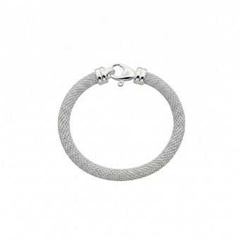 PRIMROSE Fine Silver Plated Polished Mesh Chain Bracelet