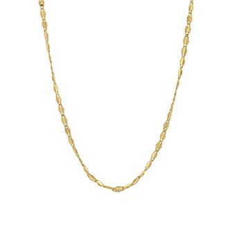 PRIMROSE 14k Gold Flash Plated Cubic Zirconia Accent Textured Lana Chain Necklace