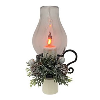 St. Nicholas Square® Polystyrene Classic Lantern Night Light with Faux Botanical Ribbon