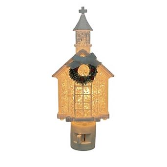 St. Nicholas Square® Polystyrene Church Incandescent Night Light