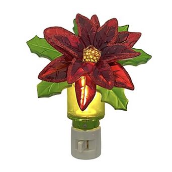 St. Nicholas Square® Polystyrene Poinsettia Incandescent Night Light