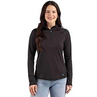 Cutter & Buck Prospect Epic Confidence Recycled Textured Stretch Womens Quarter Zip