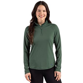 Cutter & Buck Prospect Epic Confidence Recycled Textured Stretch Womens Quarter Zip