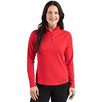 Cutter & Buck Prospect Epic Confidence Recycled Textured Stretch Womens Quarter Zip