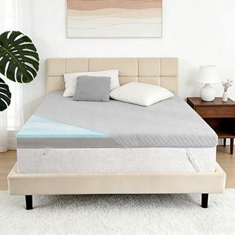 Opoiar Extra Firm 4-Inch Mattress Topper with High-Density Foam and Removable Cover