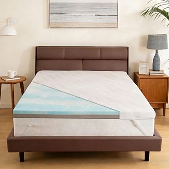 Opoiar 3-Inch Extra Firm Mattress Topper Cooling Gel High-Density Foam Removable Cover