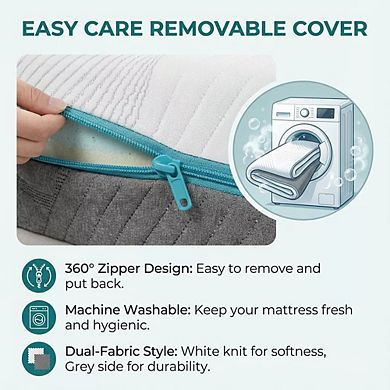 Opoiar Extra Firm 14-Inch Memory Foam Mattress, Dual-Sided Flippable Design