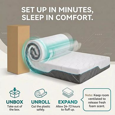 Opoiar Extra Firm 14-Inch Memory Foam Mattress, Dual-Sided Flippable Design