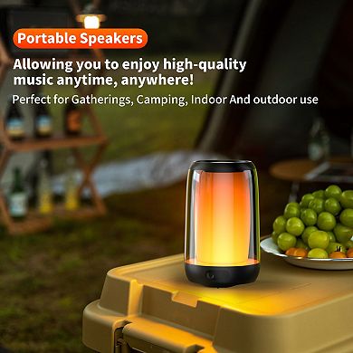 Portable Bluetooth Speaker with LED Modes, 12 Kinds of Color, Bluetooth 5.3, Tandem Surround Sound