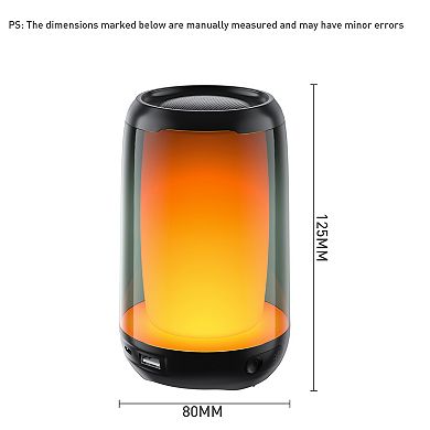 Portable Bluetooth Speaker with LED Modes, 12 Kinds of Color, Bluetooth 5.3, Tandem Surround Sound