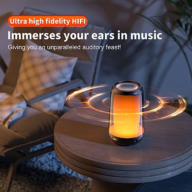 Portable Bluetooth Speaker with LED Modes, 12 Kinds of Color, Bluetooth 5.3, Tandem Surround Sound