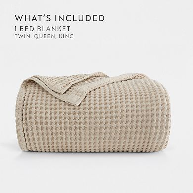 Home Collection Cotton Waffle Textured Throw Blanket