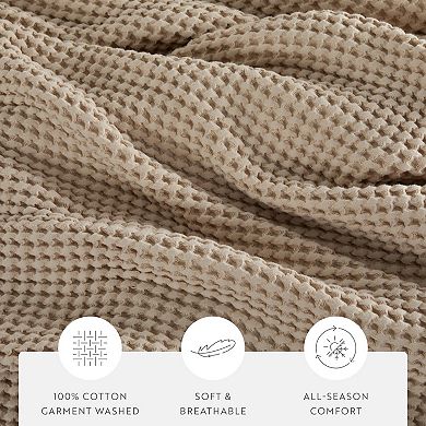 Home Collection Cotton Waffle Textured Throw Blanket
