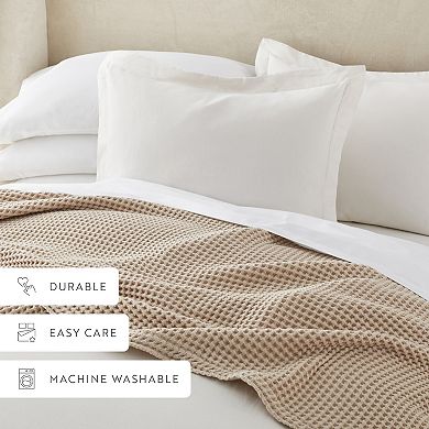 Home Collection Cotton Waffle Textured Throw Blanket