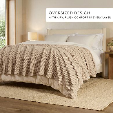 Home Collection Cotton Waffle Textured Throw Blanket