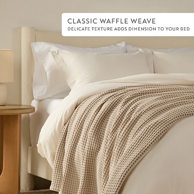 Home Collection Cotton Waffle Textured Throw Blanket