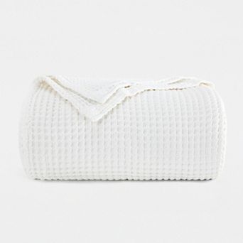 Home Collection Cotton Waffle Textured Throw Blanket