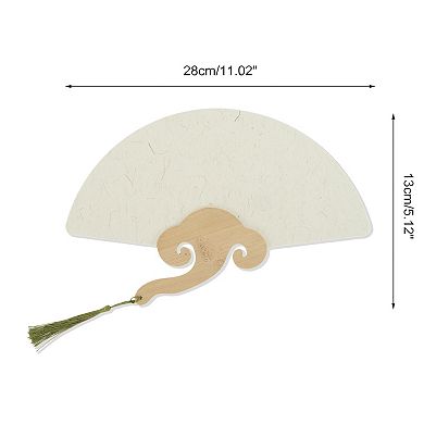 Portable Double-Sided Short Handle Round-Shaped Folding Fan 1Pc