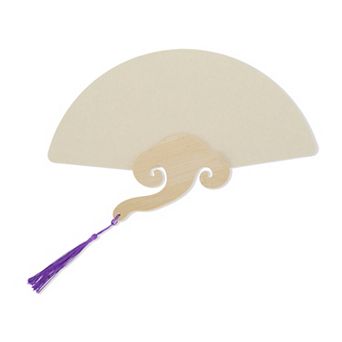 Portable Double-Sided Short Handle Round-Shaped Folding Fan 1 pc