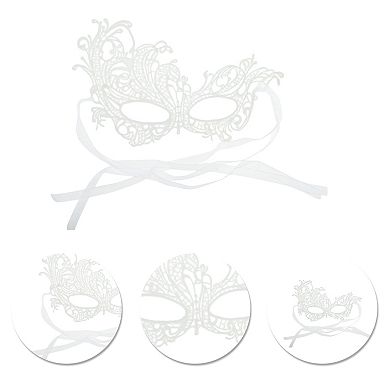 Lace Half Face Party Mask for Mardi Gras and Special Events 1 Pc Special Design White
