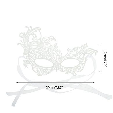 Lace Half Face Party Mask for Mardi Gras and Special Events 1 Pc Special Design White