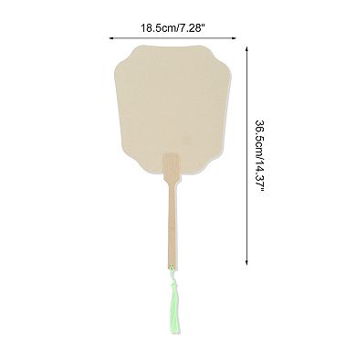 Portable Double-Sided Long Handle Round Flying Fairy Folding Fan 1Pc