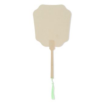 Portable Double-Sided Long Handle Round Flying Fairy Folding Fan 1 pc