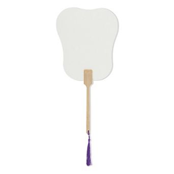 Portable Double-Sided Long Handle Xuan Paper Folding Fan 1 pc