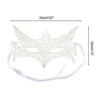 Elegant Lace Half Face Party Mask for Mardi Gras and Special Events 1 Pc Wolf White