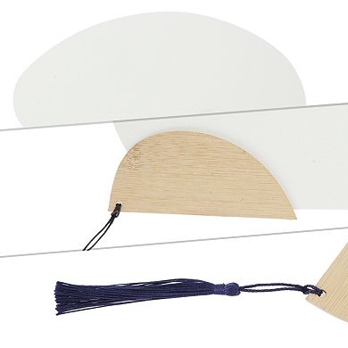 Portable Double-Sided Short Handle Semi-circular Xuan Paper Plover Folding Fan 1Pc