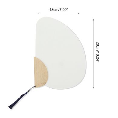 Portable Double-Sided Short Handle Semi-circular Xuan Paper Plover Folding Fan 1Pc