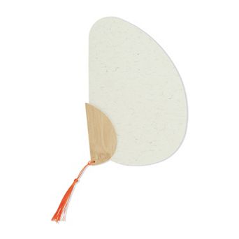 Portable Double-Sided Short Handle Semi-circular Xuan Paper Plover Folding Fan 1 pc