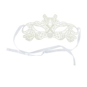 Elegant Lace Half Face Party Mask for Mardi Gras and Special Events 1 pc X Shape White