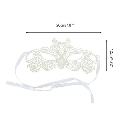 Elegant Lace Half Face Party Mask for Mardi Gras and Special Events 1 Pc X Shape White