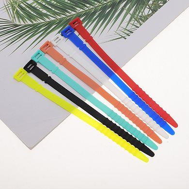 10 Pcs 7.09" Length Silicone Cable Ties