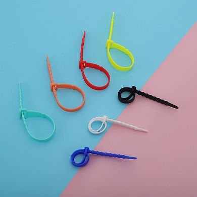 10 Pcs 7.09" Length Silicone Cable Ties